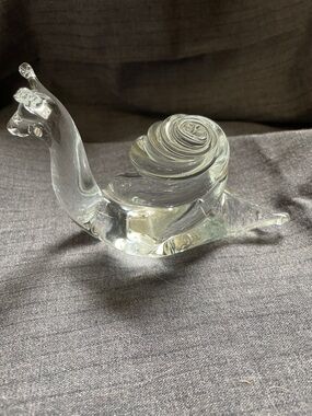 Pilgrim Clear Glass Snail Figurine - Transparent Decorative Art
